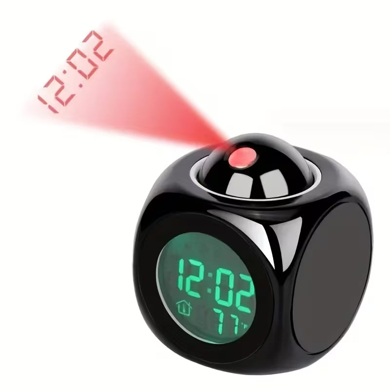 LCD Cube Digital Alarm Clock with Temperature Display