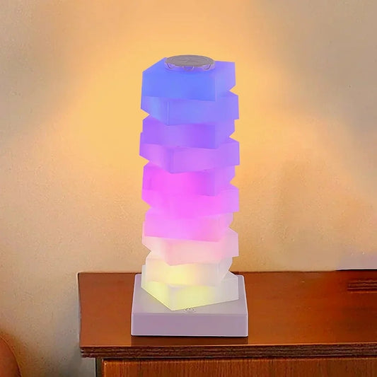 Modern LED Stack Table Lamp with Warm Ambient Light