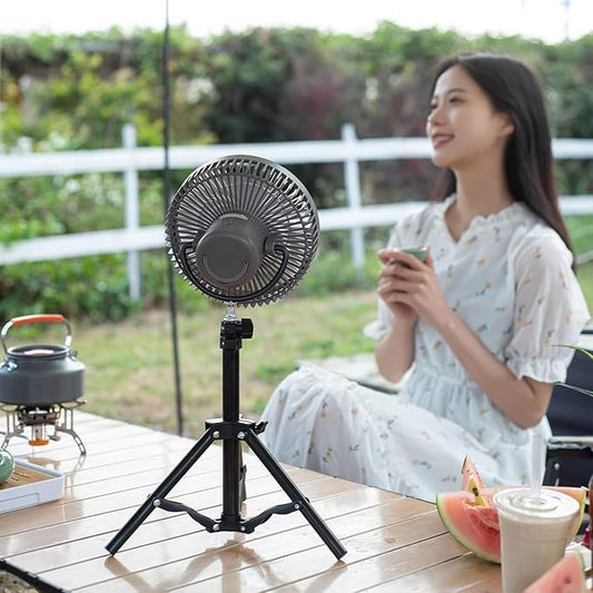 Portable Outdoor Camping Fan with Adjustable Tripod Stand