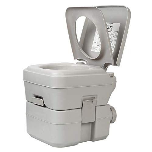 Portable Camping Toilet with Dual Tank & Manual Flush