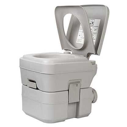 Portable Camping Toilet with Dual Tank & Manual Flush