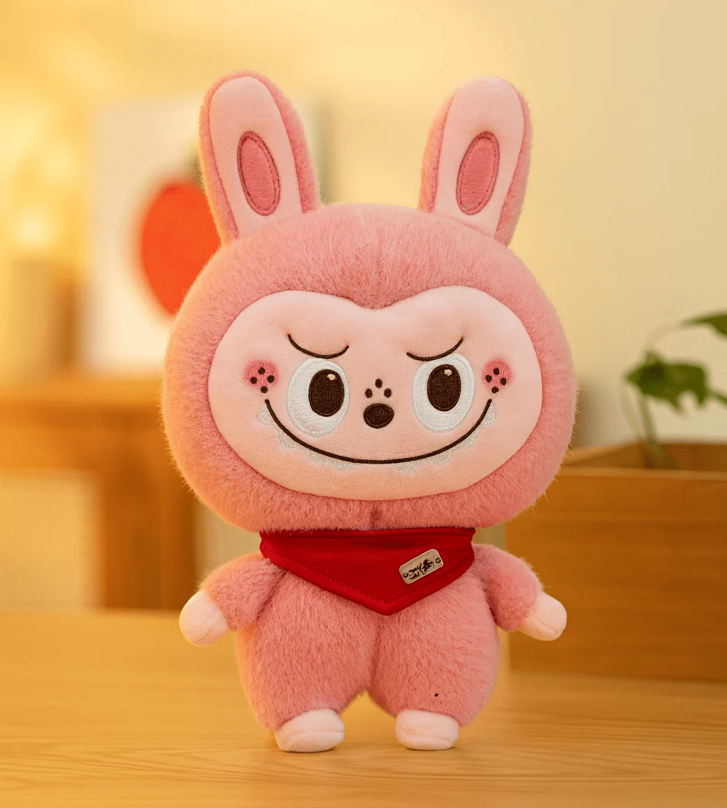 Labubu Cute Bunny Plush Toy with Scarf