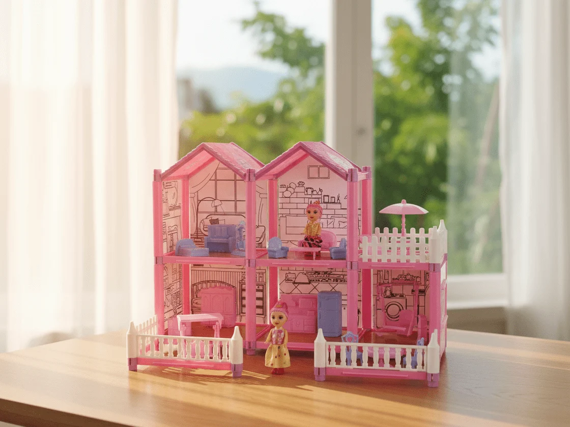 DreamVilla Villa Garden Coloring Dollhouse Playset