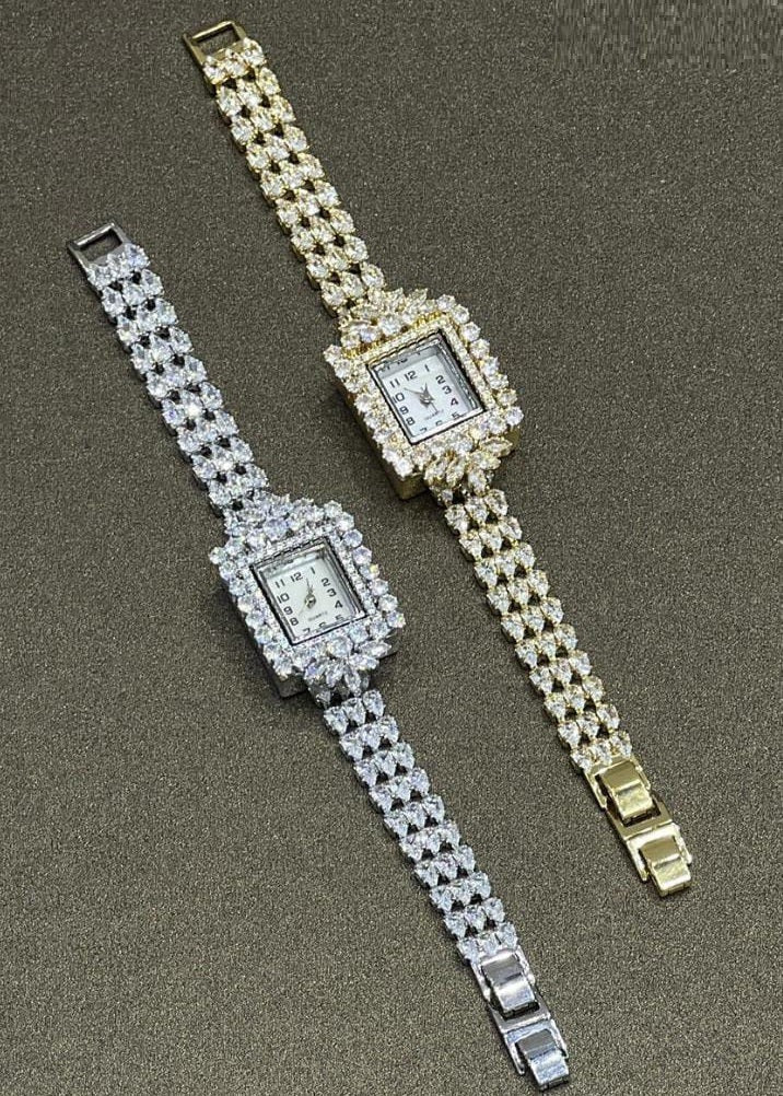 Imperial Square Crystal Halo Bracelet Watch for Women