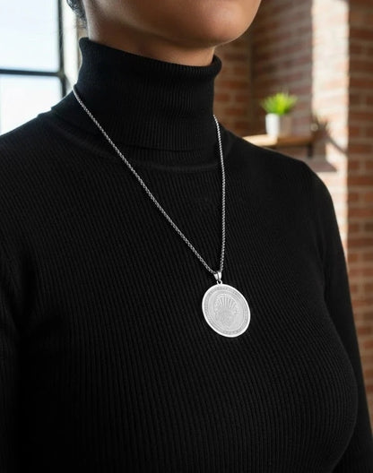 Gold & Silver Round Medallion Pendant Necklace