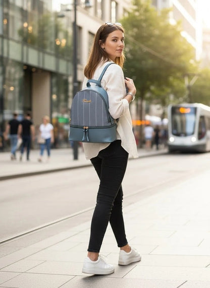 Royal Textured Striped Backpack for Women