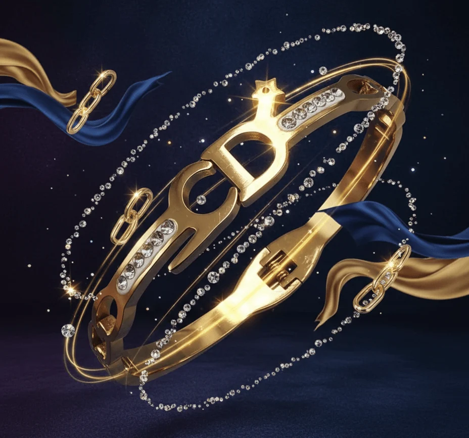 Golden Crown Clasp Bracelet
