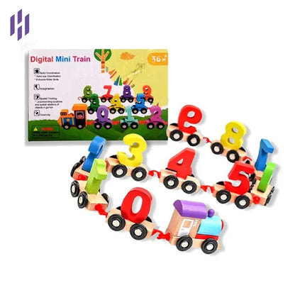 Digital Mini Number Train Wooden Educational Toy for Kids 3+