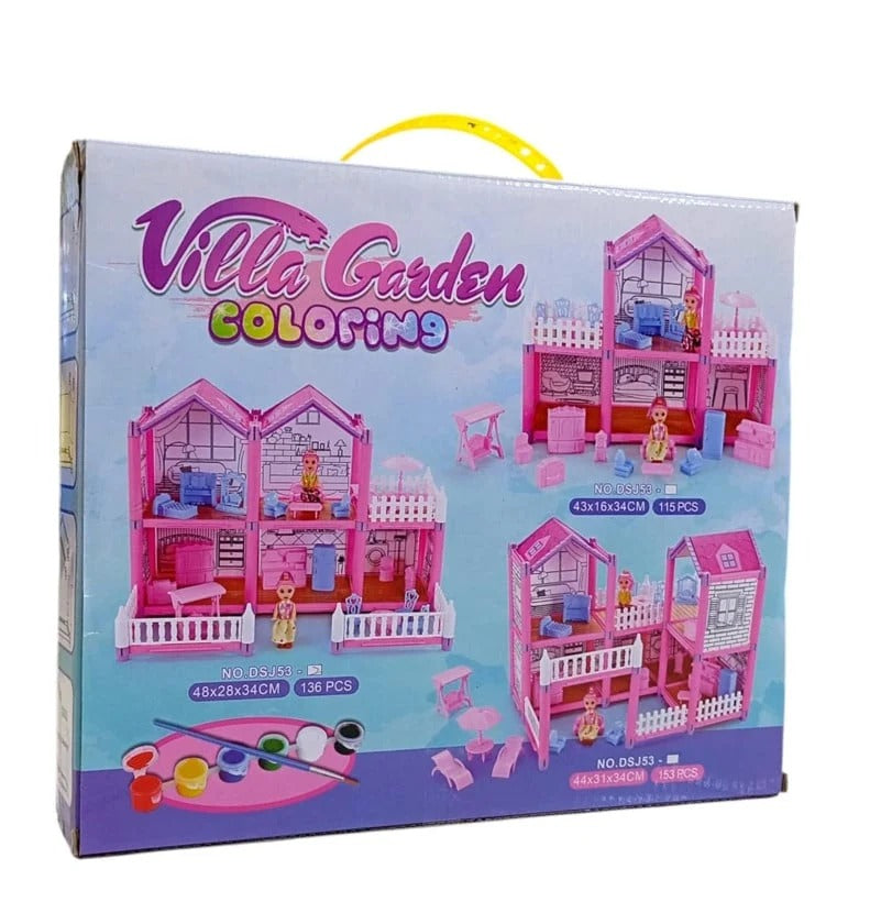 DreamVilla Villa Garden Coloring Dollhouse Playset