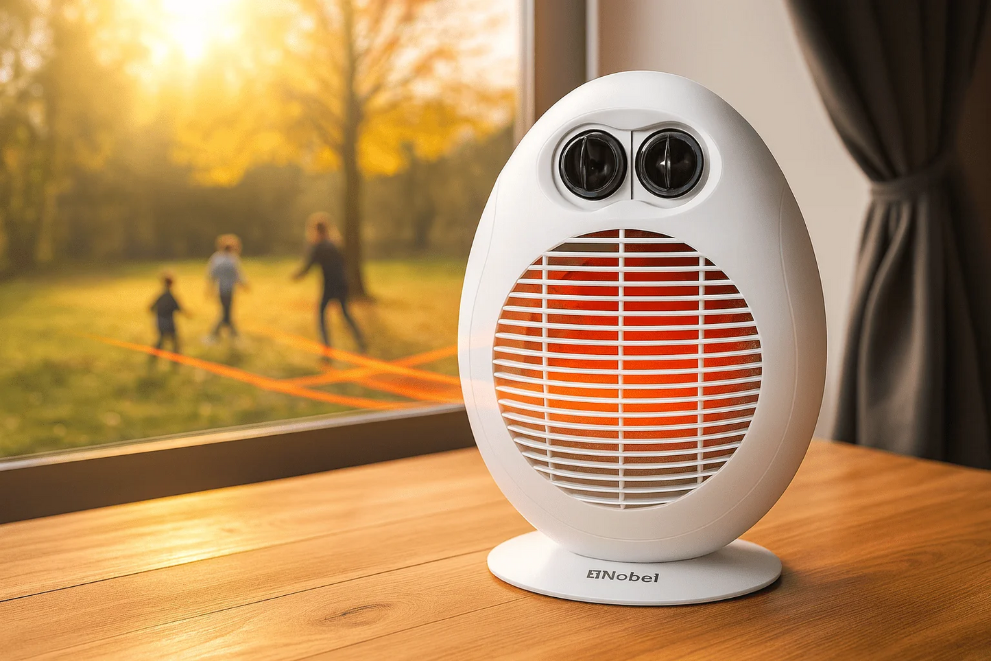 Nobel 1500W Compact Fan Heater with Adjustable Heat Settings