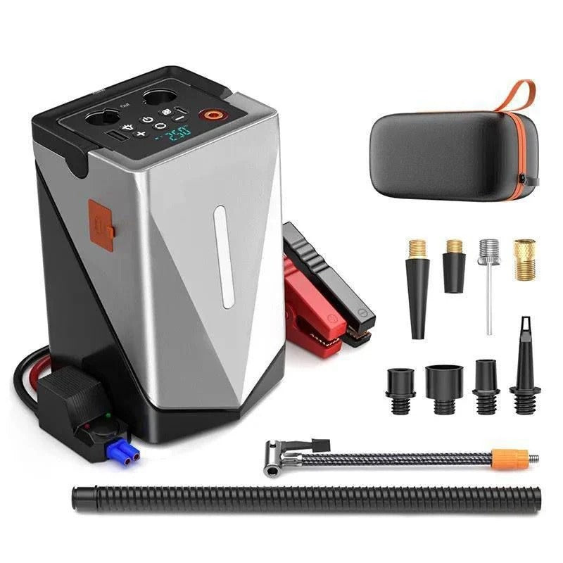 Portable 12V Car Jump Starter with Air Blower & Power Bank