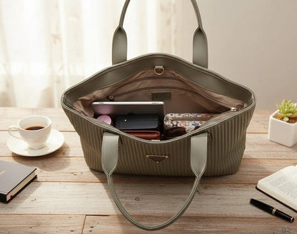 Ribbed Texture Tote Handbag for Women