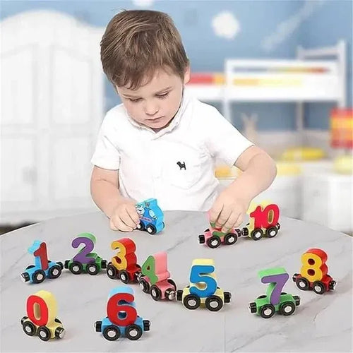 Digital Mini Number Train Wooden Educational Toy for Kids 3+