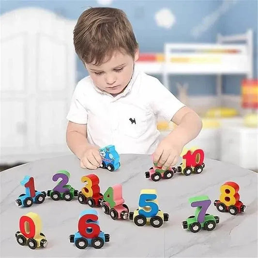 Digital Mini Number Train Wooden Educational Toy for Kids 3+