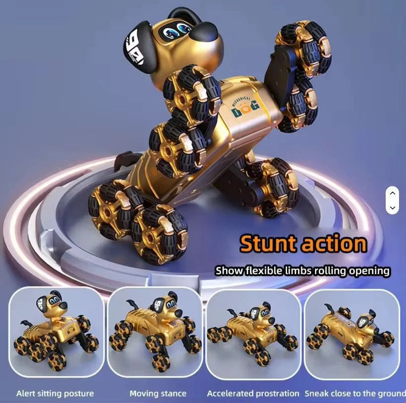 RC Stunt Robot Dog with 2.4GHz Remote & Mecanum Wheels