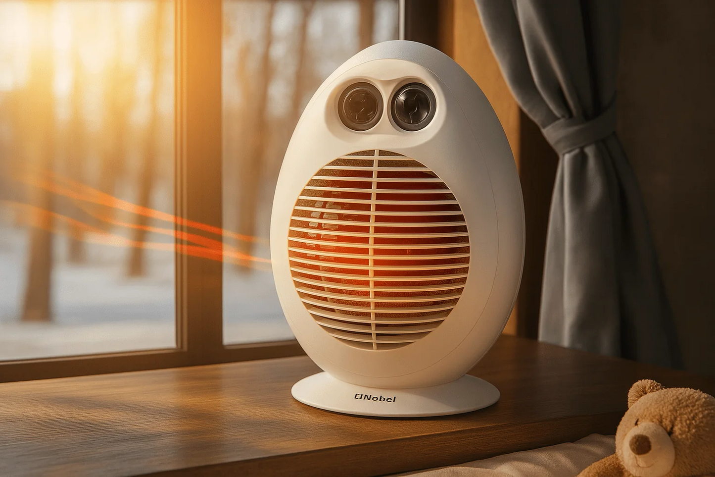 Nobel 1500W Compact Fan Heater with Adjustable Heat Settings