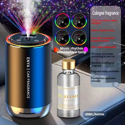 2-in-1 Car Air Purifier & Fragrance Diffuser with 7-Color LED