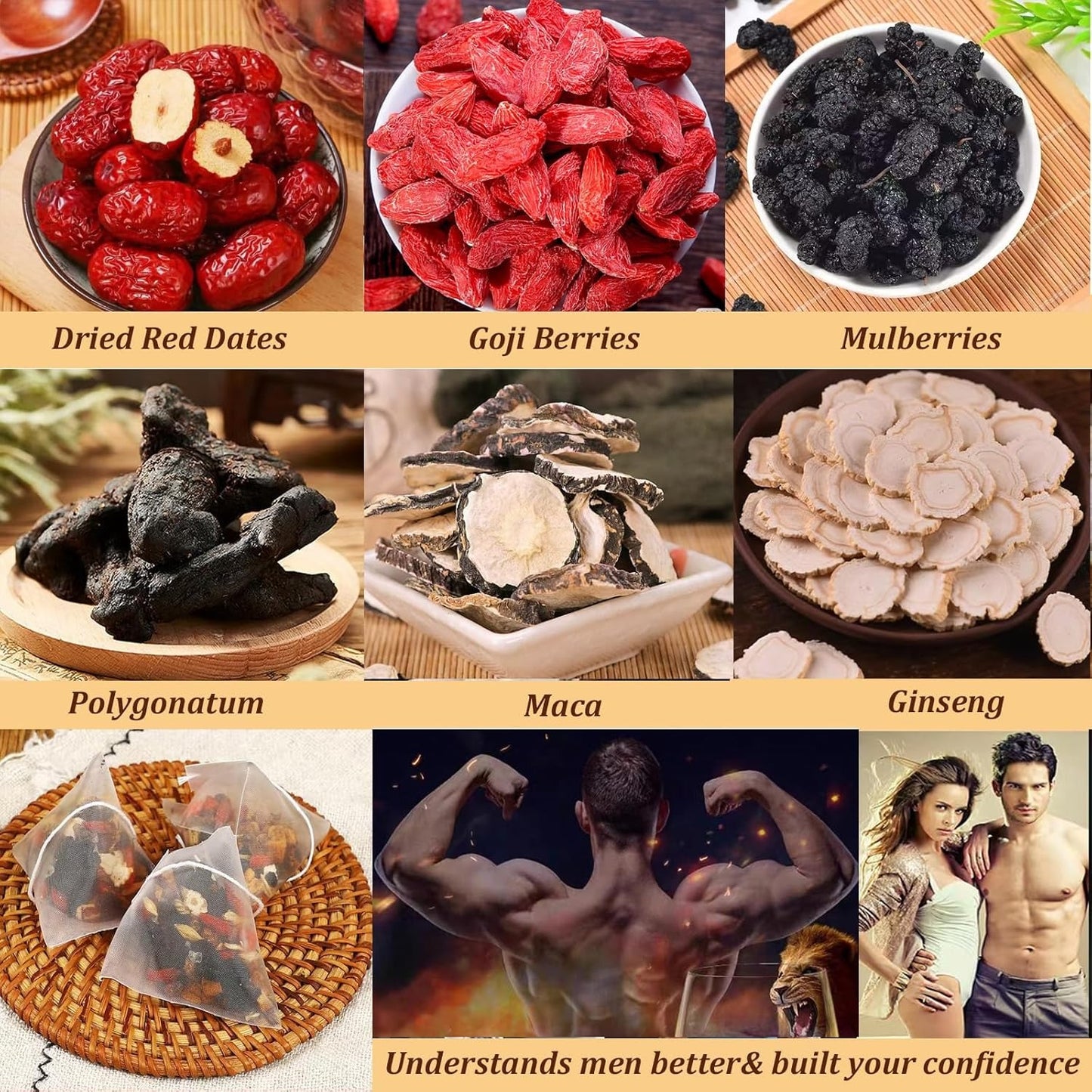 Ginseng Five Treasure Herbal Tea for Daily Wellness
