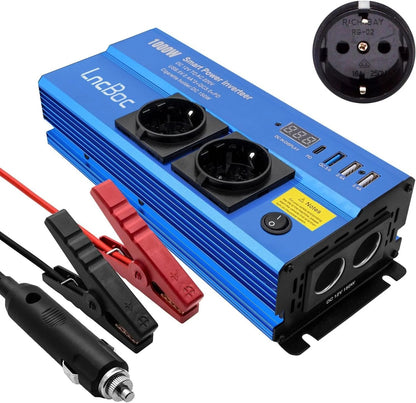Smart DC to AC Power Inverter with USB & Safety Protection