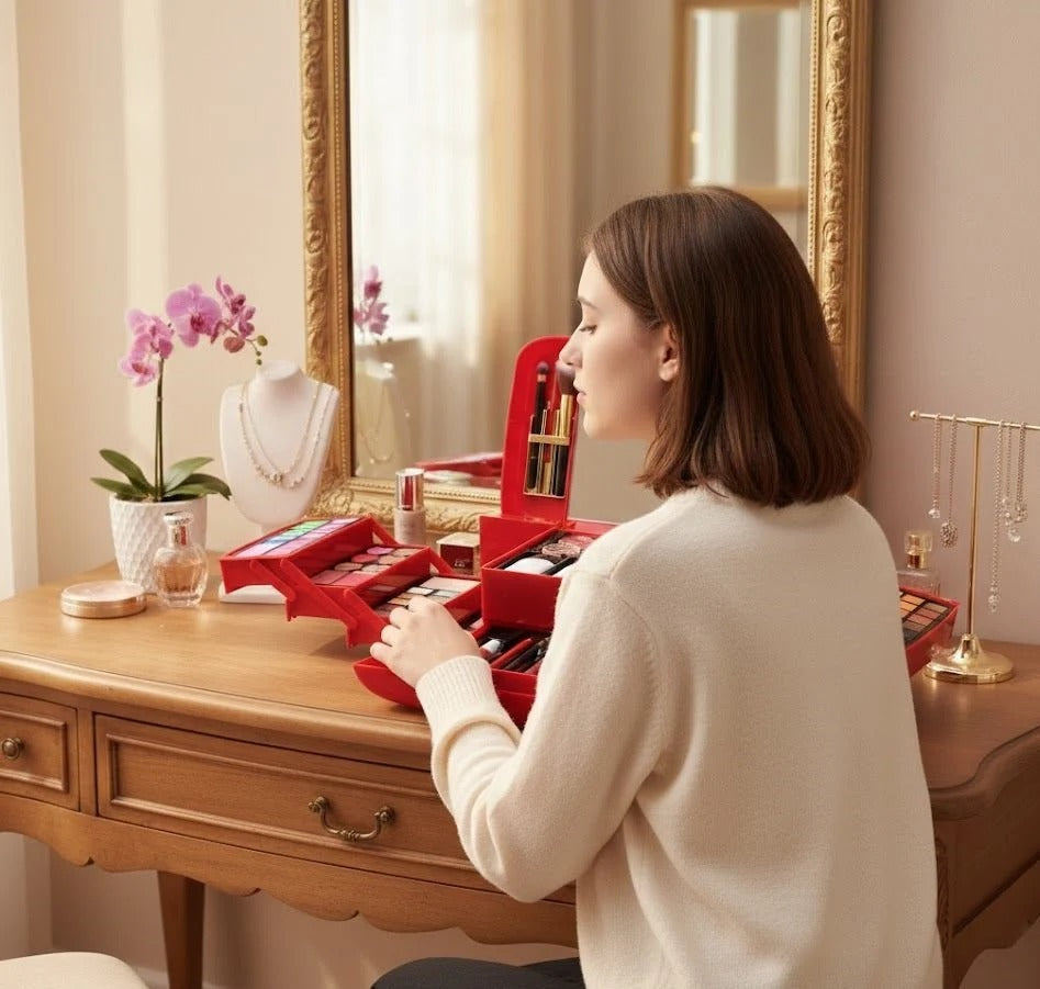 Classic Deluxe Complete Makeup Vanity Kit with Mirror