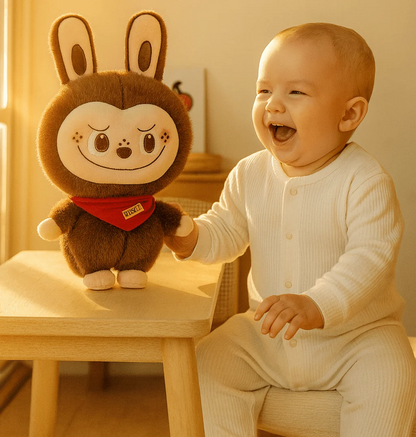 Labubu Cute Bunny Plush Toy with Scarf