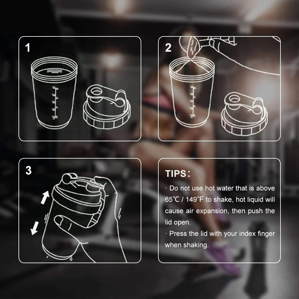 LORDEX 500ml Protein Shaker Bottle with Storage Compartments