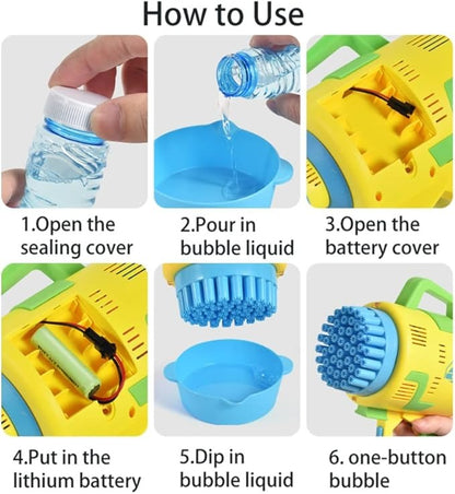 Rocket 48-Hole Electric Bubble Machine for Kids