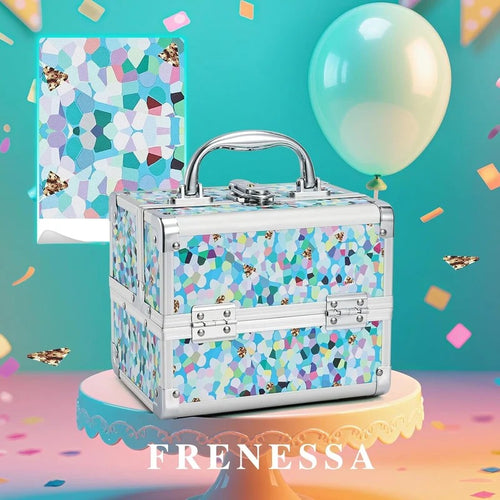 Blue Floral Hard Makeup & Beauty Storage Case