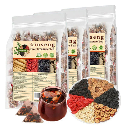 Ginseng Five Treasure Herbal Tea for Daily Wellness