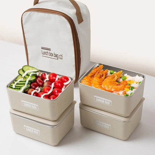 3-Piece Lunch Box Set with Insulated Carry Bag
