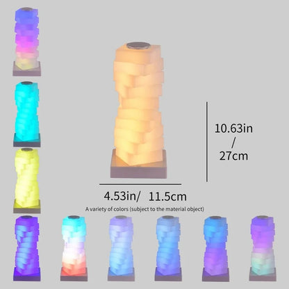 Modern LED Stack Table Lamp with Warm Ambient Light