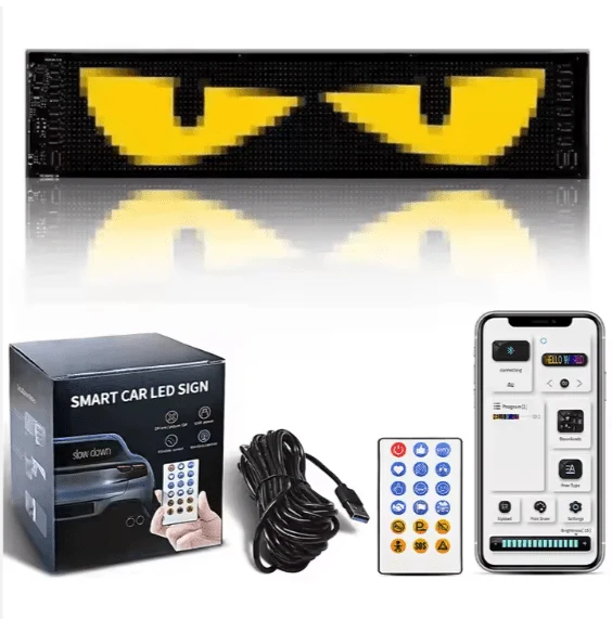 Smart LED Car Sign with Custom Text & Wireless Control