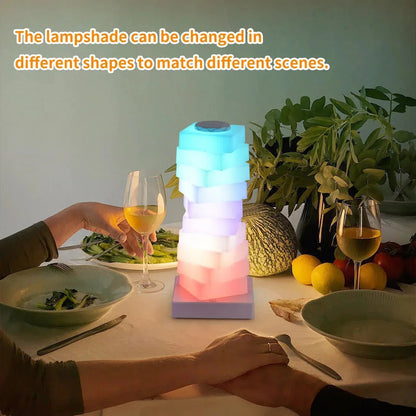 Modern LED Stack Table Lamp with Warm Ambient Light