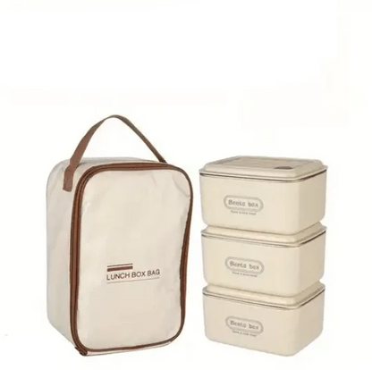 3-Piece Lunch Box Set with Insulated Carry Bag