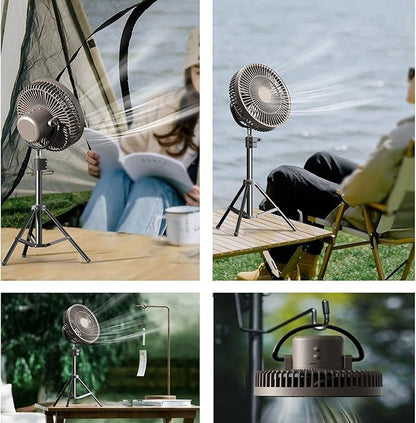 Portable Outdoor Camping Fan with Adjustable Tripod Stand
