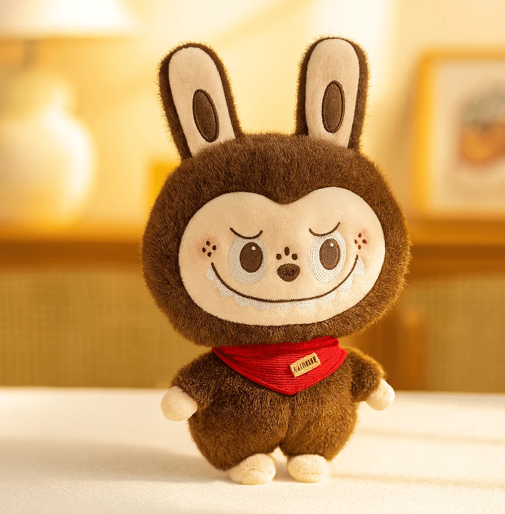 Labubu Cute Bunny Plush Toy with Scarf