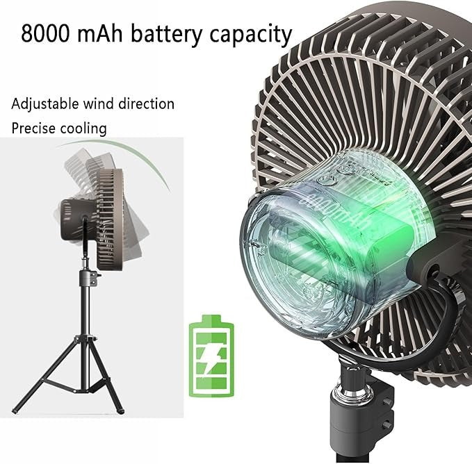 Portable Outdoor Camping Fan with Adjustable Tripod Stand