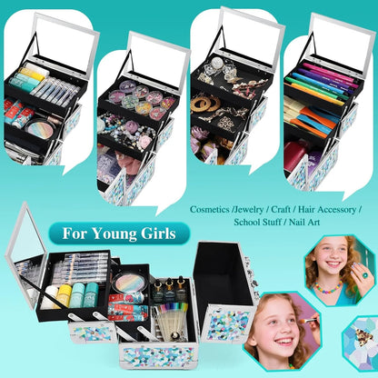 Blue Floral Hard Makeup & Beauty Storage Case