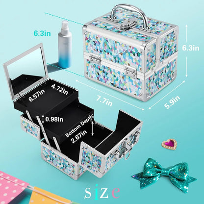 Blue Floral Hard Makeup & Beauty Storage Case