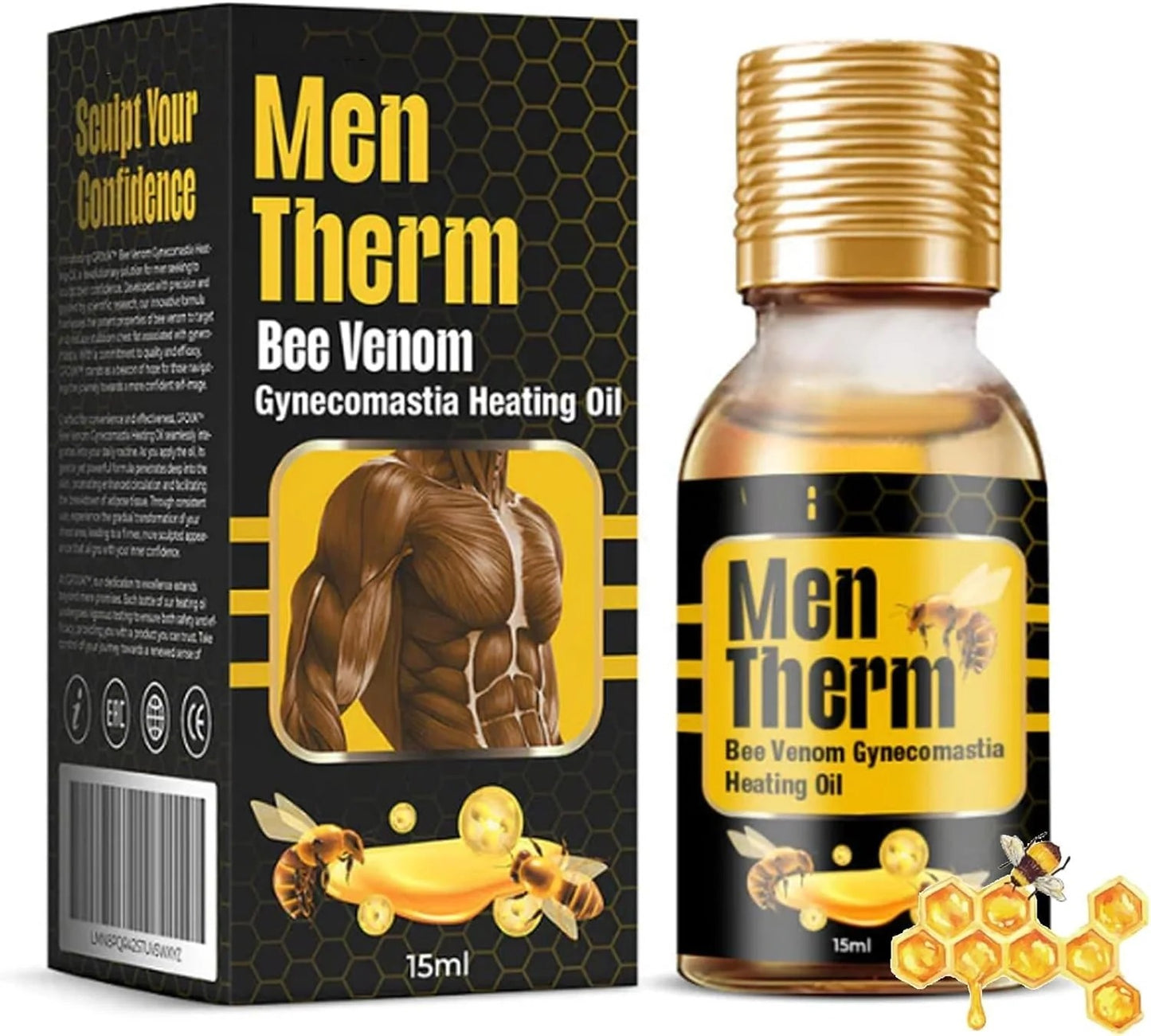 Men Therm Bee Venom Warming Massage Oil for Men