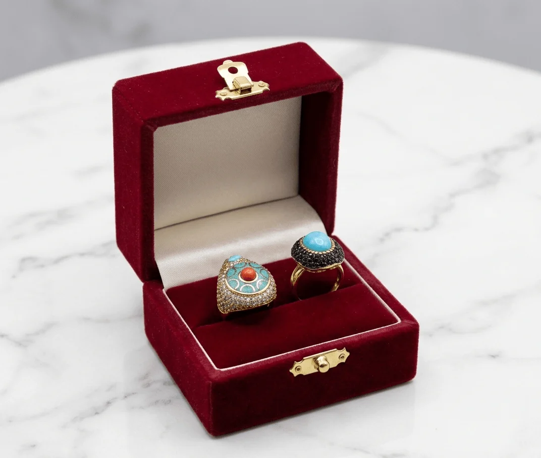 Multicolor Crystal Teardrop Statement Ring