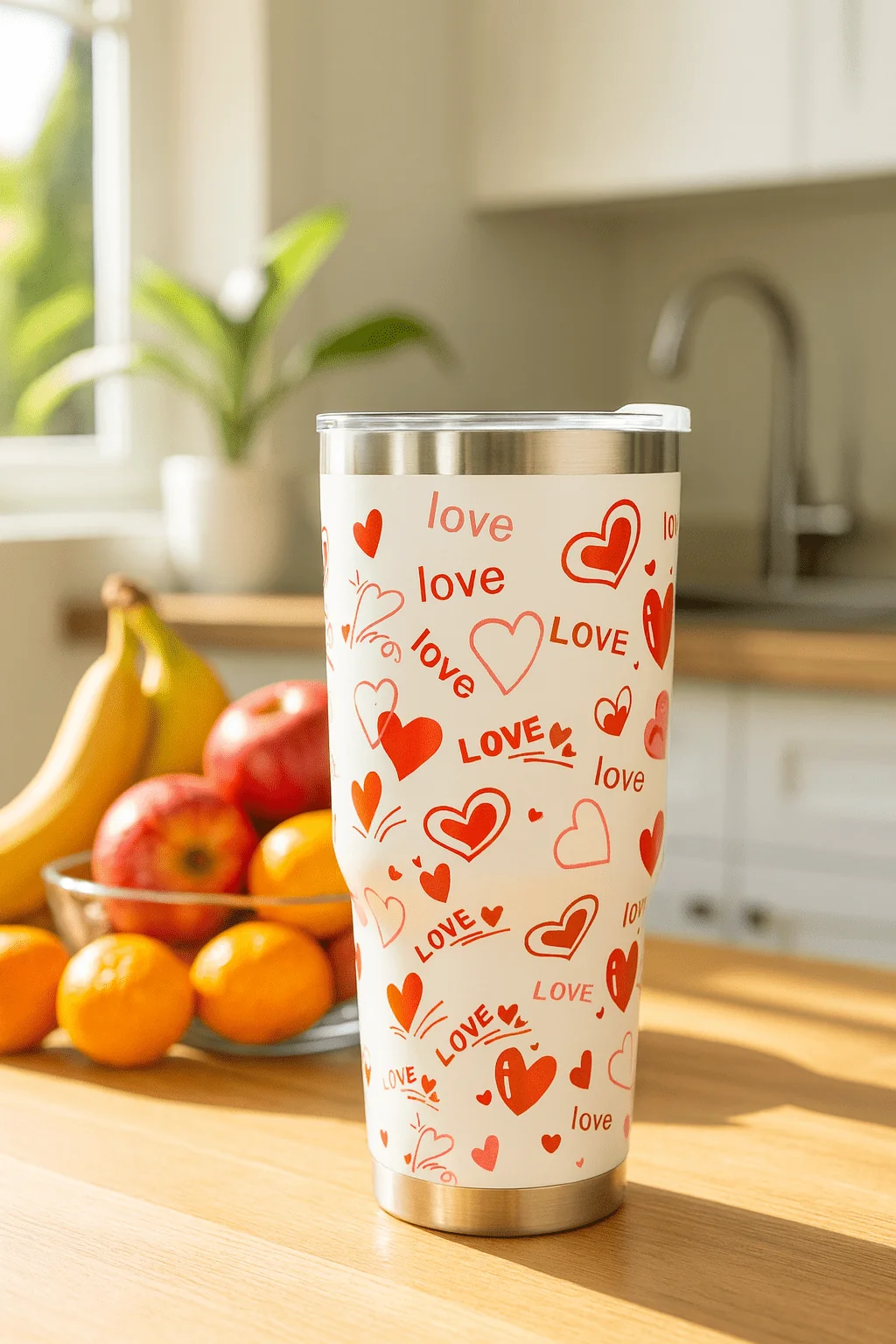 Love Print Double-Wall Insulated Stainless Steel Tumbler