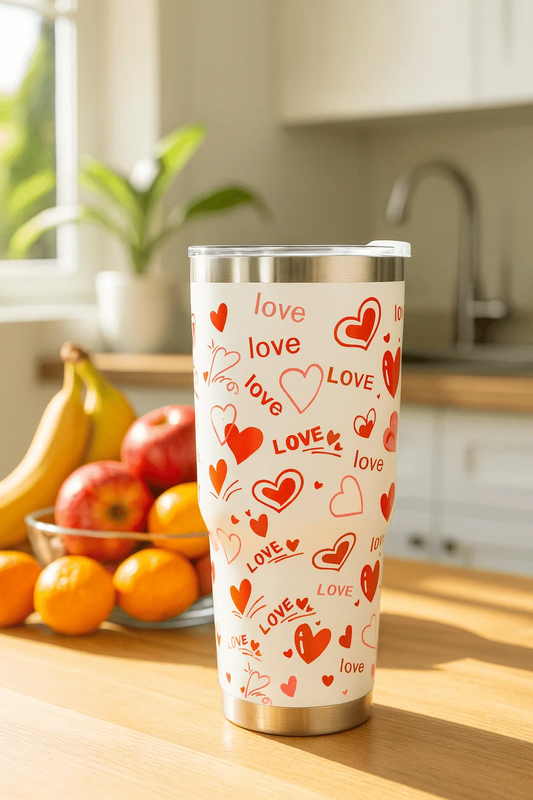 Love Print Double-Wall Insulated Stainless Steel Tumbler