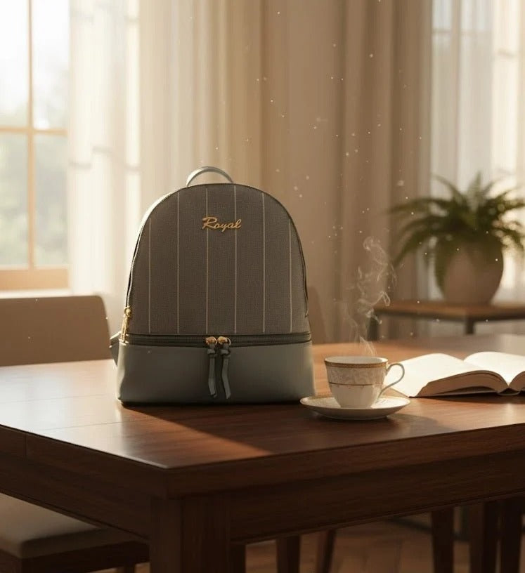 Royal Textured Striped Backpack for Women