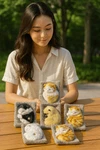 Realistic Sleeping Cat Plush Toy with Sound & Soft Cushion