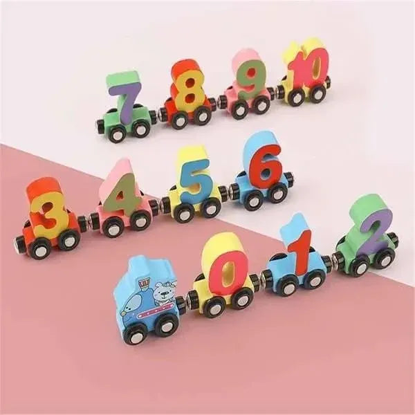 Digital Mini Number Train Wooden Educational Toy for Kids 3+