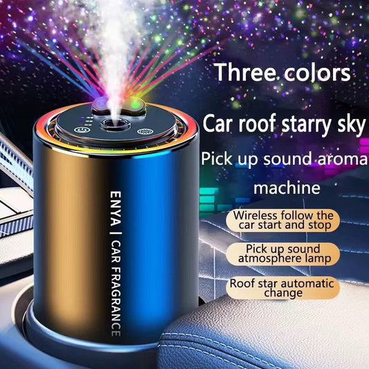 2-in-1 Car Air Purifier & Fragrance Diffuser with 7-Color LED