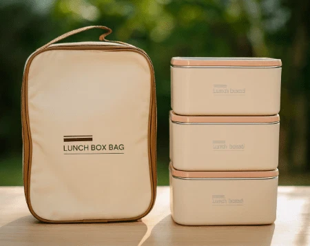 3-Piece Lunch Box Set with Insulated Carry Bag