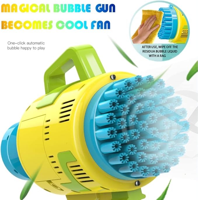 Rocket 48-Hole Electric Bubble Machine for Kids